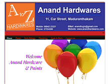 Tablet Screenshot of anandhardwares.com